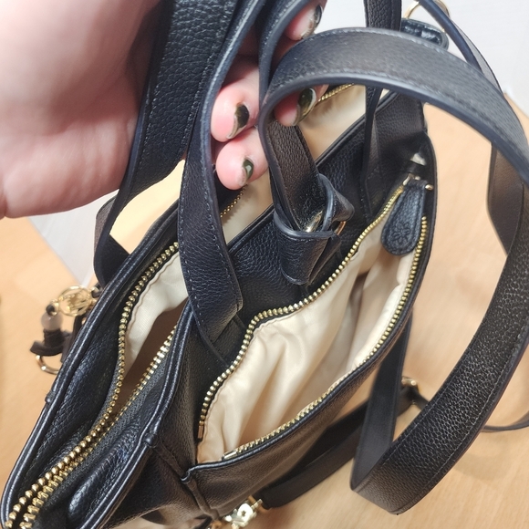 Lily Jade Brittany Vegan Leather Black Convertible Tote Bag Backpack - Picture 10 of 16